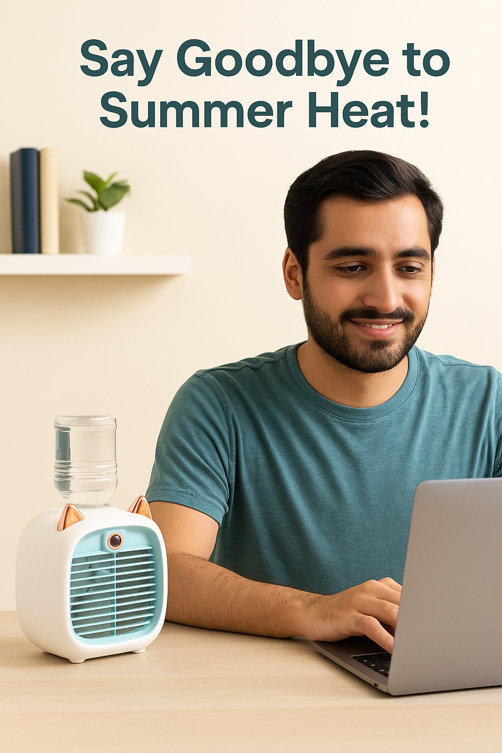 Cat Face liquid filling air conditioner desk fan
